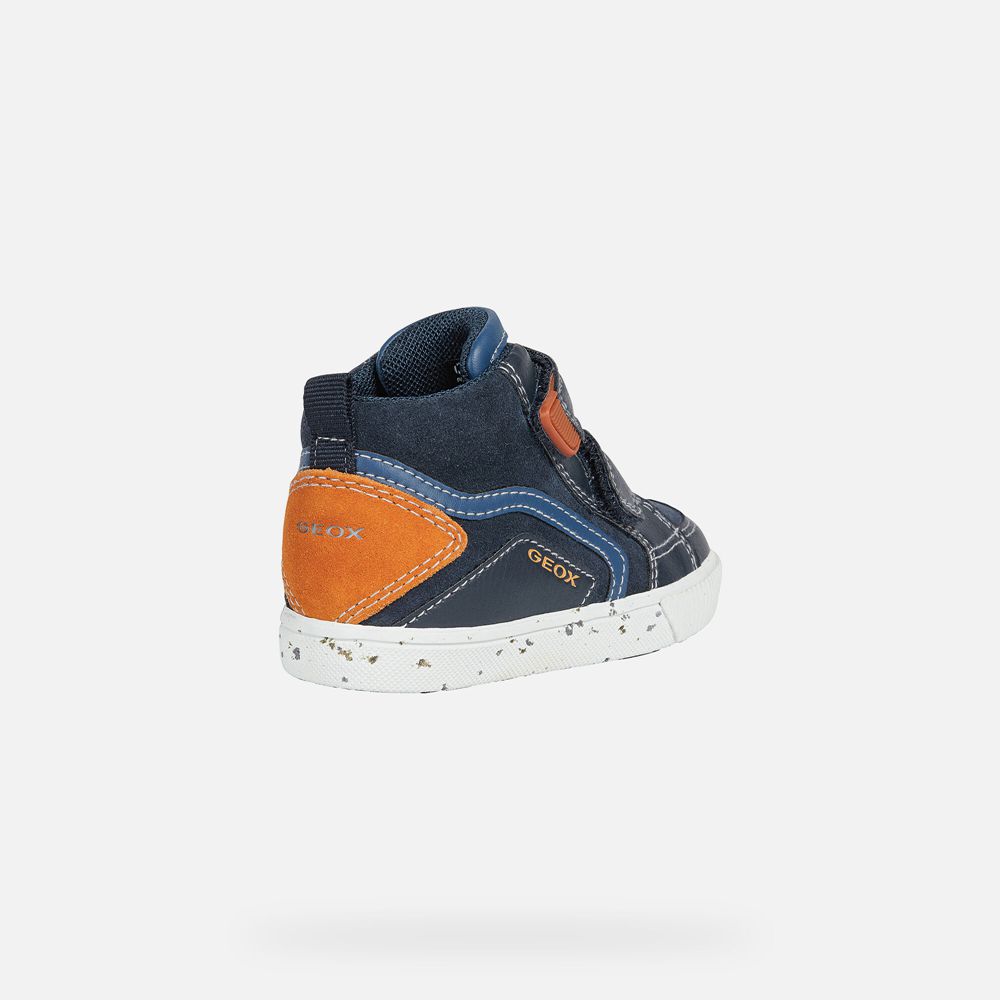 Geox Sneakers Navy/Orange Kilwi Boy - Geox Baby Shoes - YHVRXN430